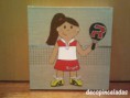 Cuadro niña padel 30x30cm (39,95€)